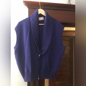 Vintage Versace Purple/Blue classic Zip-Up Sweater Vest wool